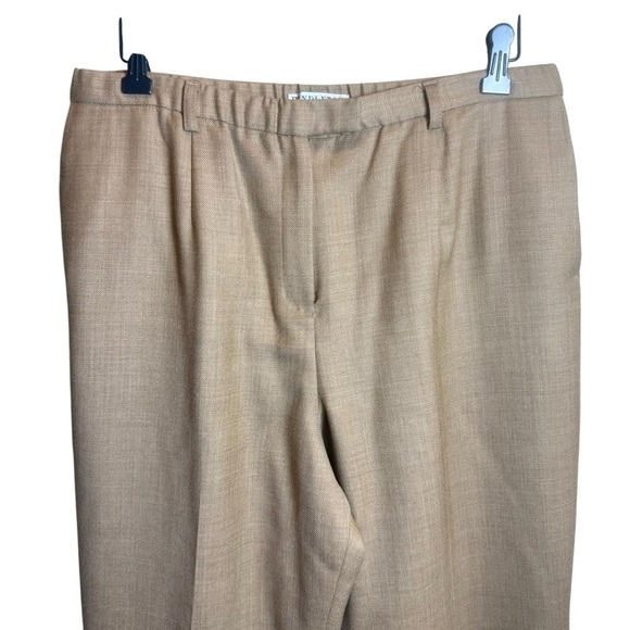 Pendleton Womens Size 14 Khaki Virgin Wool Pleated Lined Dress Trousers office - Picture 4 of 14